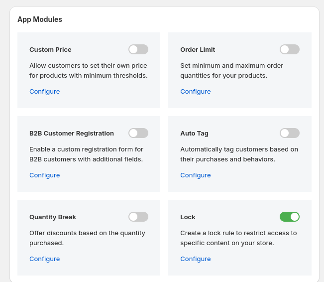 App Lock Dashboard Enable