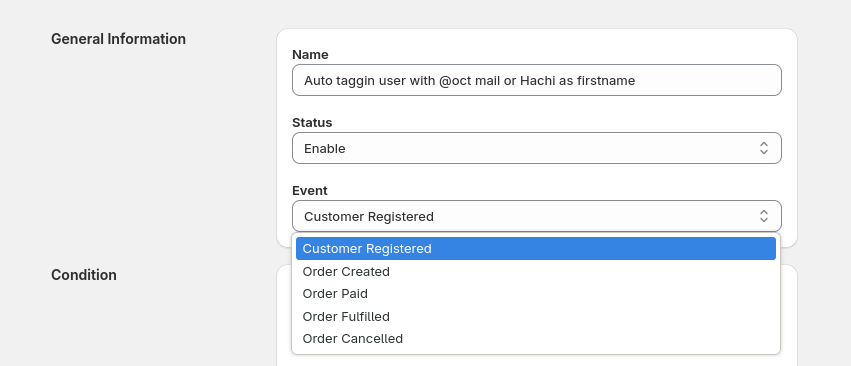 Create Auto Tag Rule
