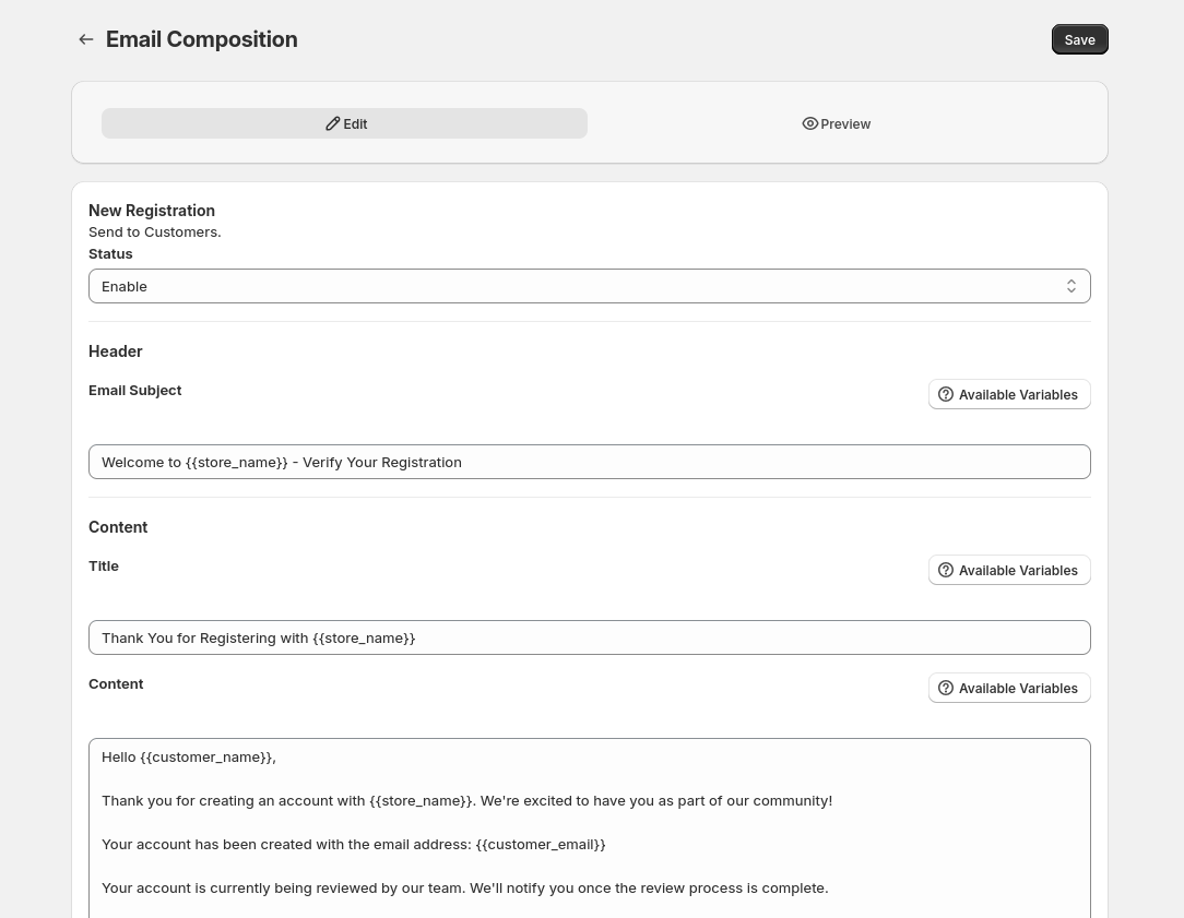 Email Configuration