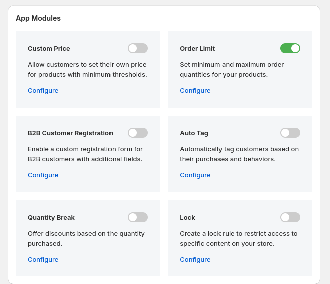 Order Limit Enable