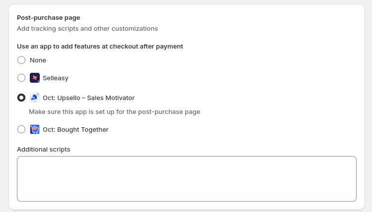 Enable Post Purchase App Embed