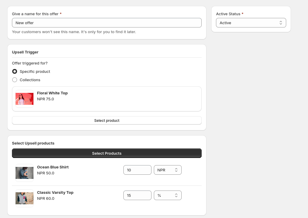 Set Up Post Purchase Offer