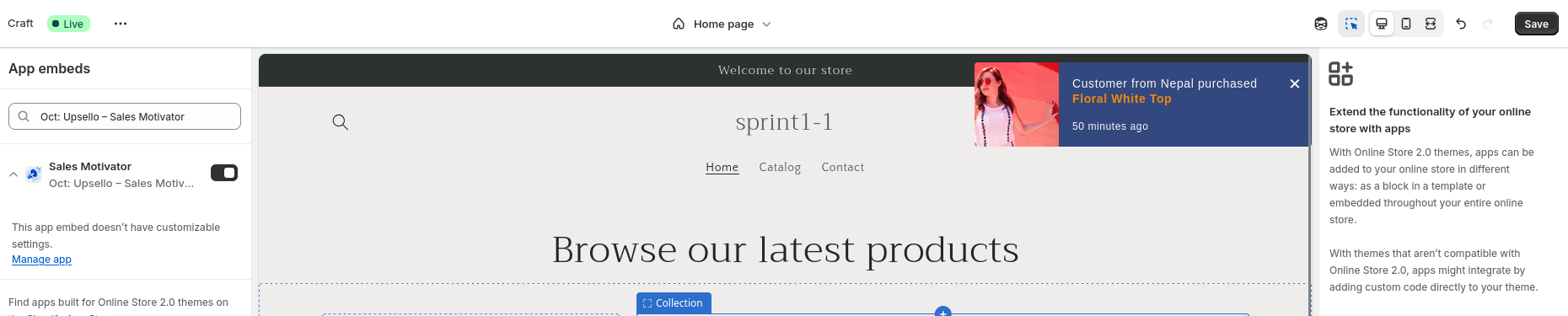 Enable Sales Popup Embed